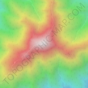 Mapa topográfico Pico Turquino, altitude, relevo