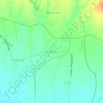 Mapa topográfico Saverona, altitude, relevo