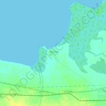 Mapa topográfico Cascarero, altitude, relevo
