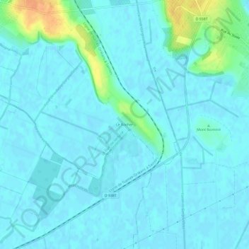 Mapa topográfico Le Rocher, altitude, relevo