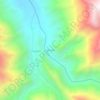 Mapa topográfico Cebollar, altitude, relevo