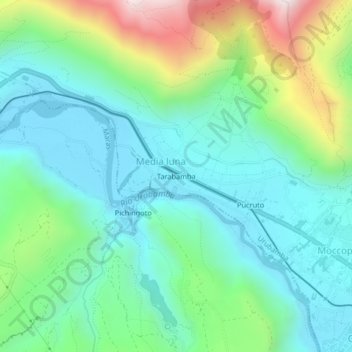 Mapa topográfico Tarabamba, altitude, relevo