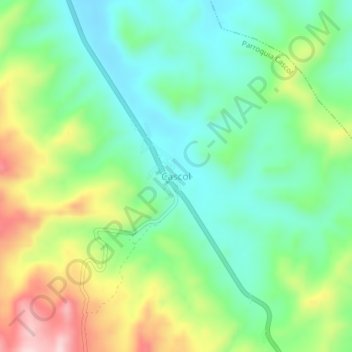 Mapa topográfico Cascol, altitude, relevo