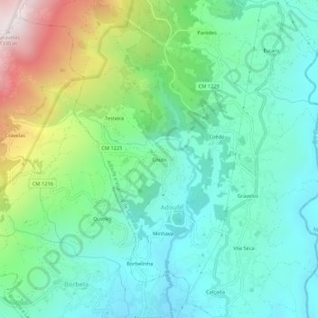 Mapa topográfico Couto, altitude, relevo
