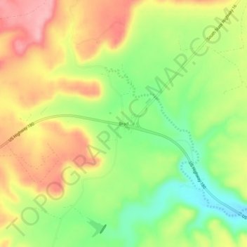 Mapa topográfico Brad, altitude, relevo