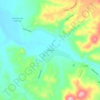 Mapa topográfico Chalinga, altitude, relevo