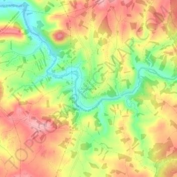 Mapa topográfico Angueira, altitude, relevo