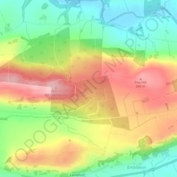 Mapa topográfico Setmurthy Common, altitude, relevo