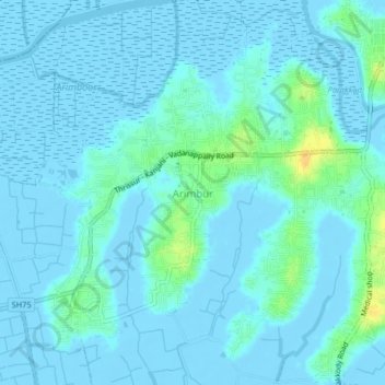 Mapa topográfico Arimbur, altitude, relevo