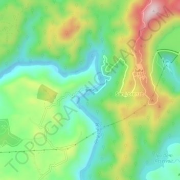 Mapa topográfico Bitbit, altitude, relevo