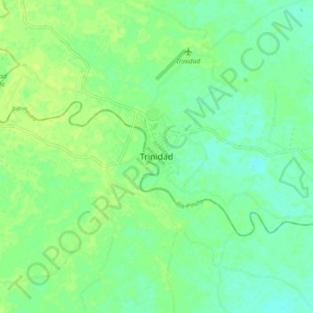 Mapa topográfico Trinidad, altitude, relevo