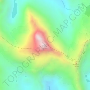Mapa topográfico Tuco, altitude, relevo