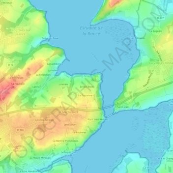Mapa topográfico Le Bas Bout, altitude, relevo