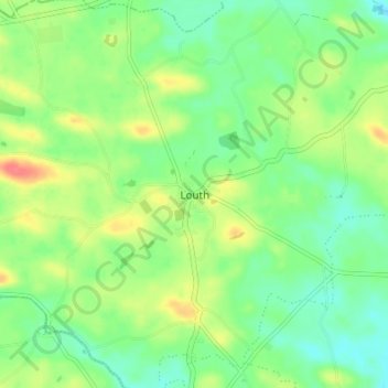 Mapa topográfico Louth, altitude, relevo