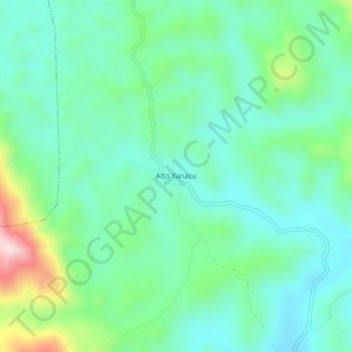 Mapa topográfico Alto Yanacu, altitude, relevo