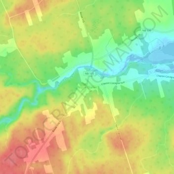 Mapa topográfico Notre-Dame, altitude, relevo