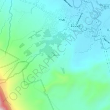 Mapa topográfico Palola, altitude, relevo