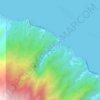 Mapa topográfico Tiarei, altitude, relevo