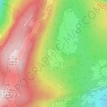 Mapa topográfico Mariet-Dessus, altitude, relevo