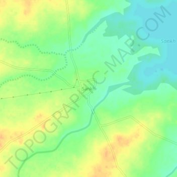 Mapa topográfico Sankh, altitude, relevo