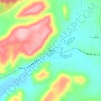 Mapa topográfico Imón, altitude, relevo