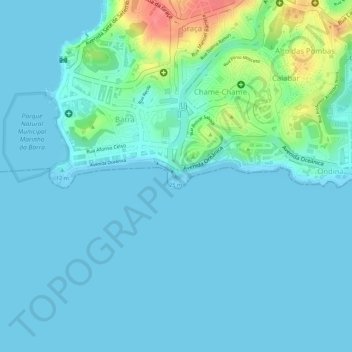 Mapa topográfico Morro do Cristo, altitude, relevo