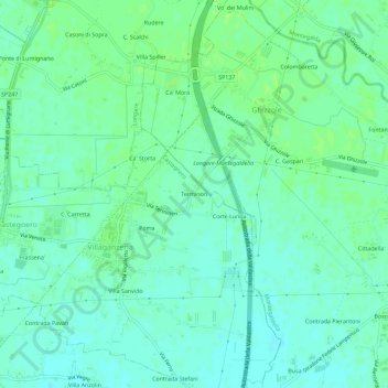 Mapa topográfico Terminon, altitude, relevo