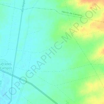Mapa topográfico Los Gatos, altitude, relevo