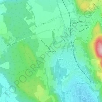 Mapa topográfico Le Charveyron, altitude, relevo