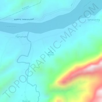 Mapa topográfico Mount Maybato, altitude, relevo