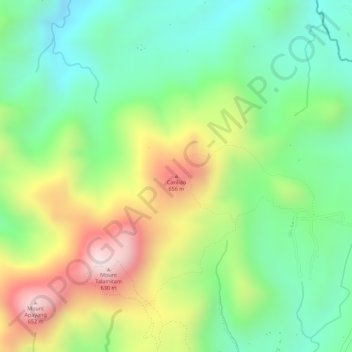 Mapa topográfico Cariliao, altitude, relevo