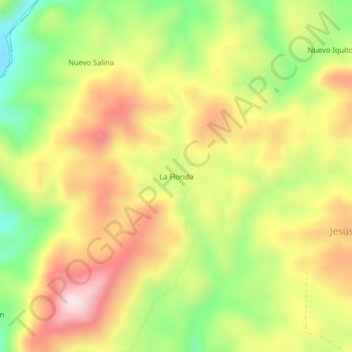 Mapa topográfico La Florida, altitude, relevo