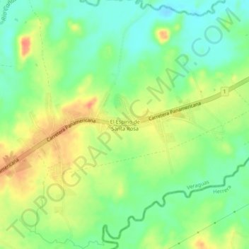 Mapa topográfico El Espino de Santa Rosa, altitude, relevo