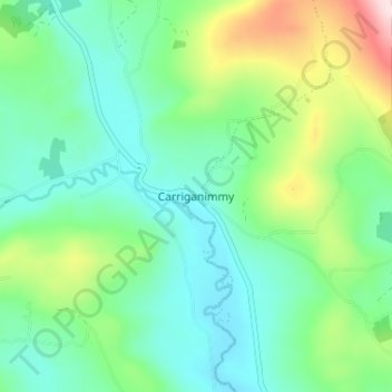 Mapa topográfico Carriganimmy, altitude, relevo