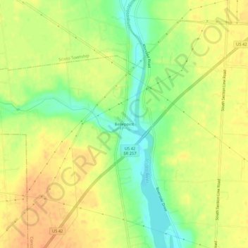 Mapa topográfico Bellepoint, altitude, relevo