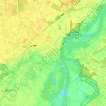 Mapa topográfico Hanssum, altitude, relevo