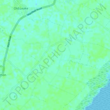 Mapa topográfico Leverton Outgate, altitude, relevo