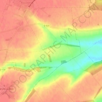 Mapa topográfico le Mamont, altitude, relevo