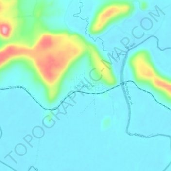 Mapa topográfico Vila Clara, altitude, relevo