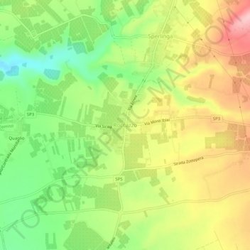 Mapa topográfico Roccazzo, altitude, relevo