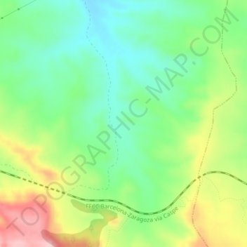 Mapa topográfico Coscoll, altitude, relevo