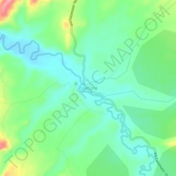Mapa topográfico Paletara, altitude, relevo