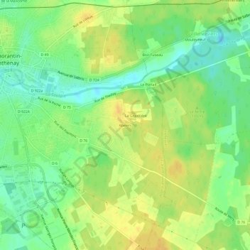 Mapa topográfico Abelets, altitude, relevo