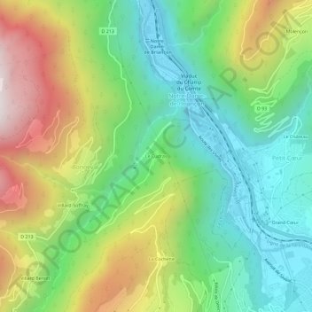 Mapa topográfico Le Cudray, altitude, relevo
