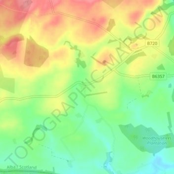 Mapa topográfico Evertown, altitude, relevo