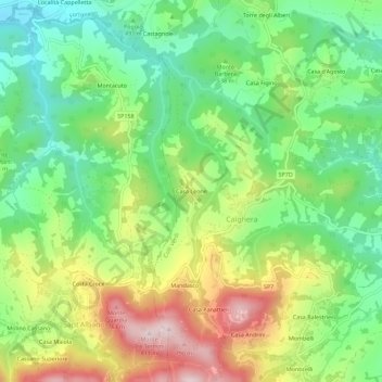 Mapa topográfico Casa Leone, altitude, relevo