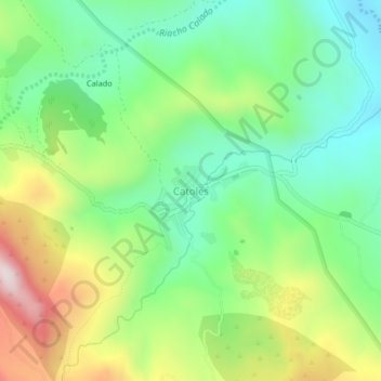 Mapa topográfico Catolés, altitude, relevo