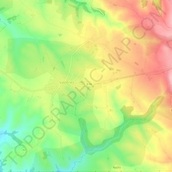 Mapa topográfico Mas Viel, altitude, relevo