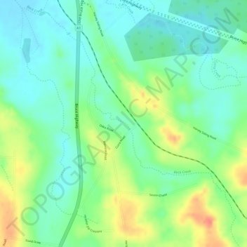 Mapa topográfico Curra, altitude, relevo
