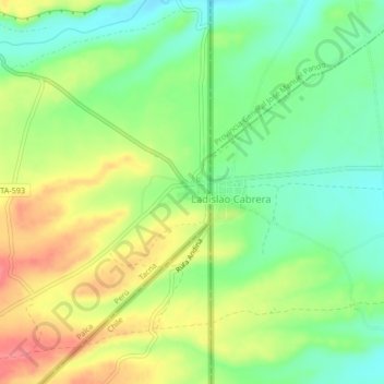 Mapa topográfico Tripartito, altitude, relevo